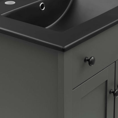 Nantucket Bathroom Vanity dark gray finish with round metal knobs on Tampa Home & Garden Store
