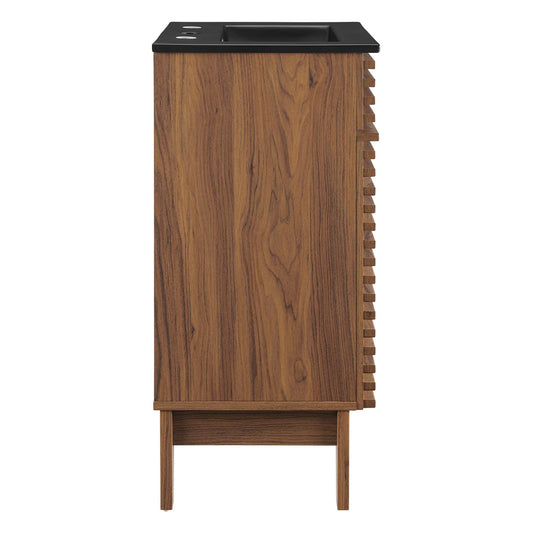 Render Bathroom Vanity by Modway: wood cabinet with black top and square sink cutout on Tampa Home & Garden Store