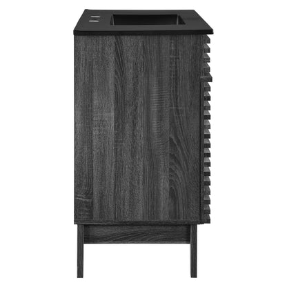 Render Bathroom Vanity by Modway from HouseOfZazla in dark wood grain with sink opening on Tampa Home & Garden Store