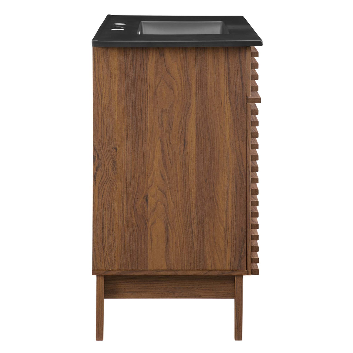 Render Bathroom Vanity by Modway wood vanity with black countertop and slatted side rack on Tampa Home & Garden Store