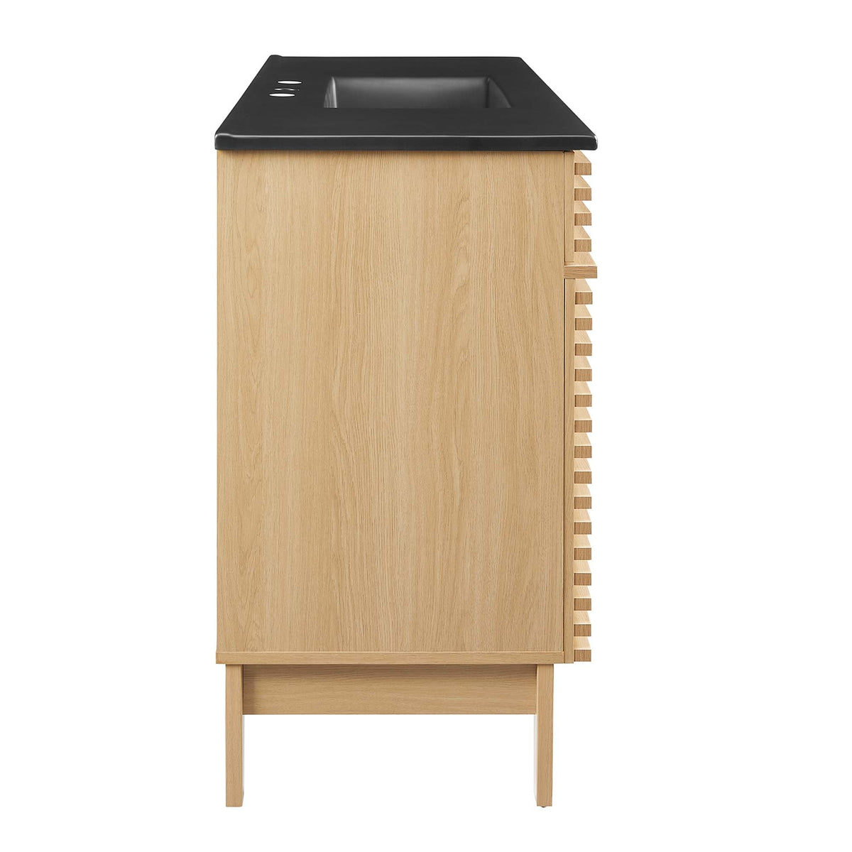 Render Single Sink Bathroom Vanity by Modway natural oak cabinet with black top on Tampa Home & Garden Store