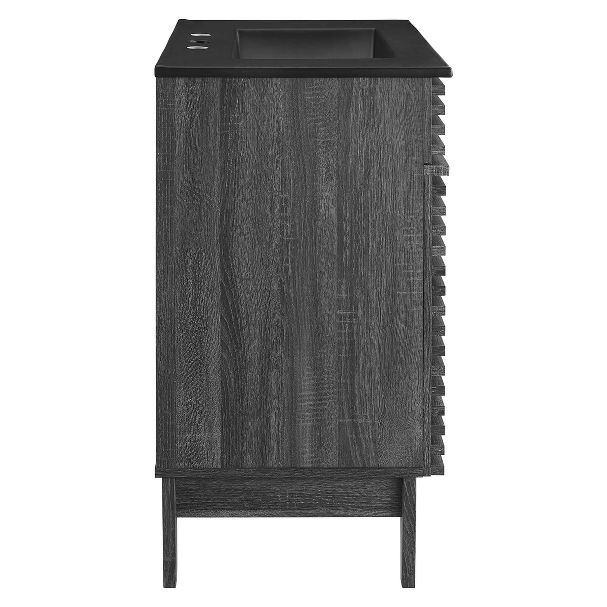 Render Bathroom Vanity by Modway, dark wood cabinet with black top and sink recess on Tampa Home & Garden Store