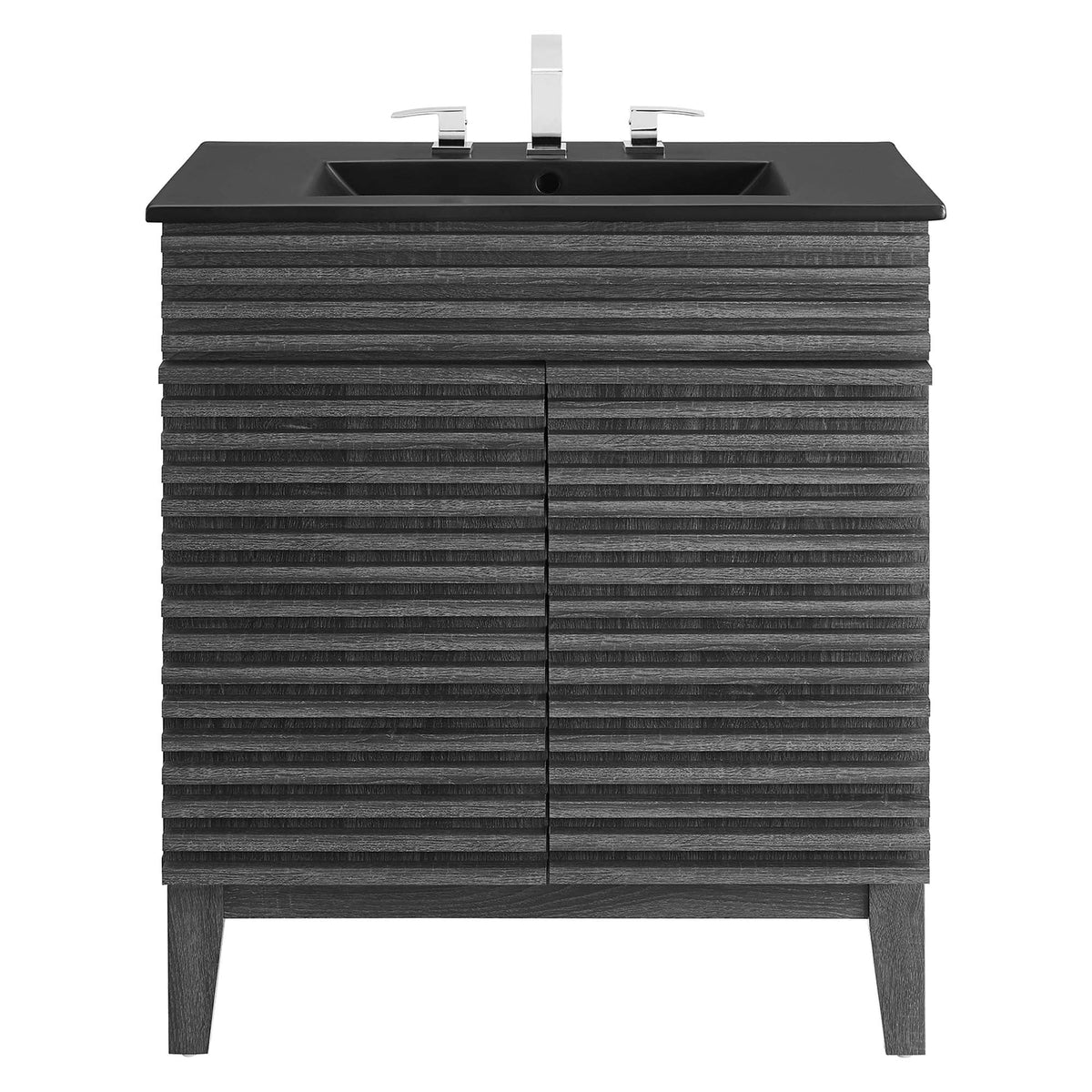 Render Bathroom Vanity by Modway dark charcoal wood with black countertop and chrome faucet on Tampa Home & Garden Store