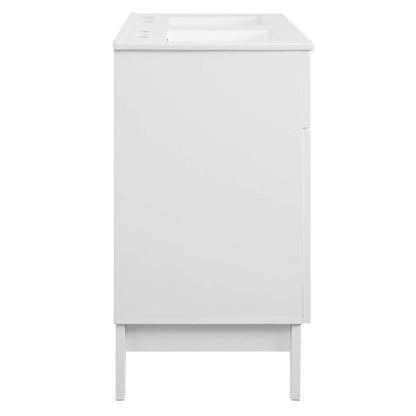 Isle 48in double bathroom vanity cabinet white with two sink openings by Modway on Tampa Home & Garden Store