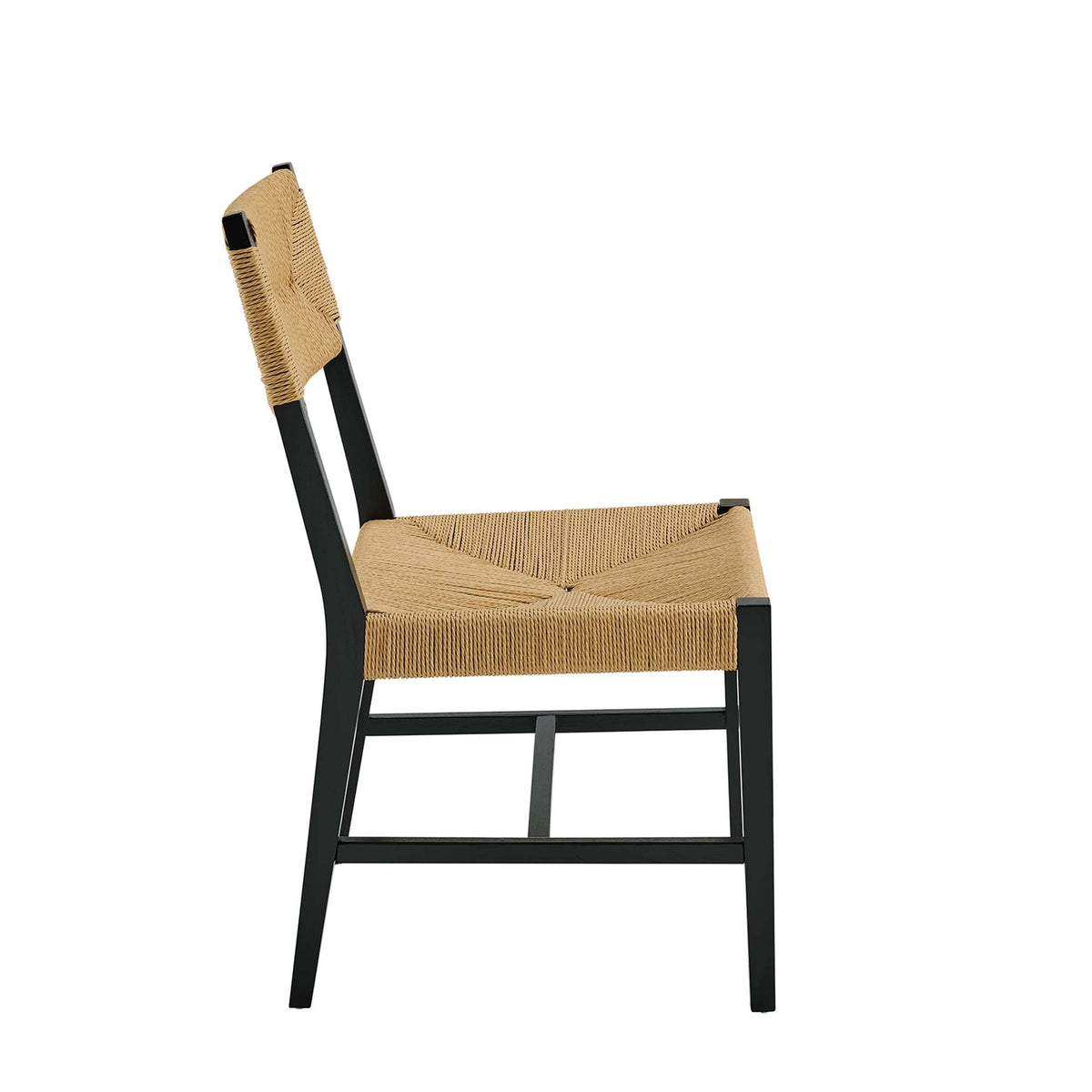 Bodie Wood Dining Chair natural woven seat and back with black metal frame by Modway on Tampa Home & Garden Store