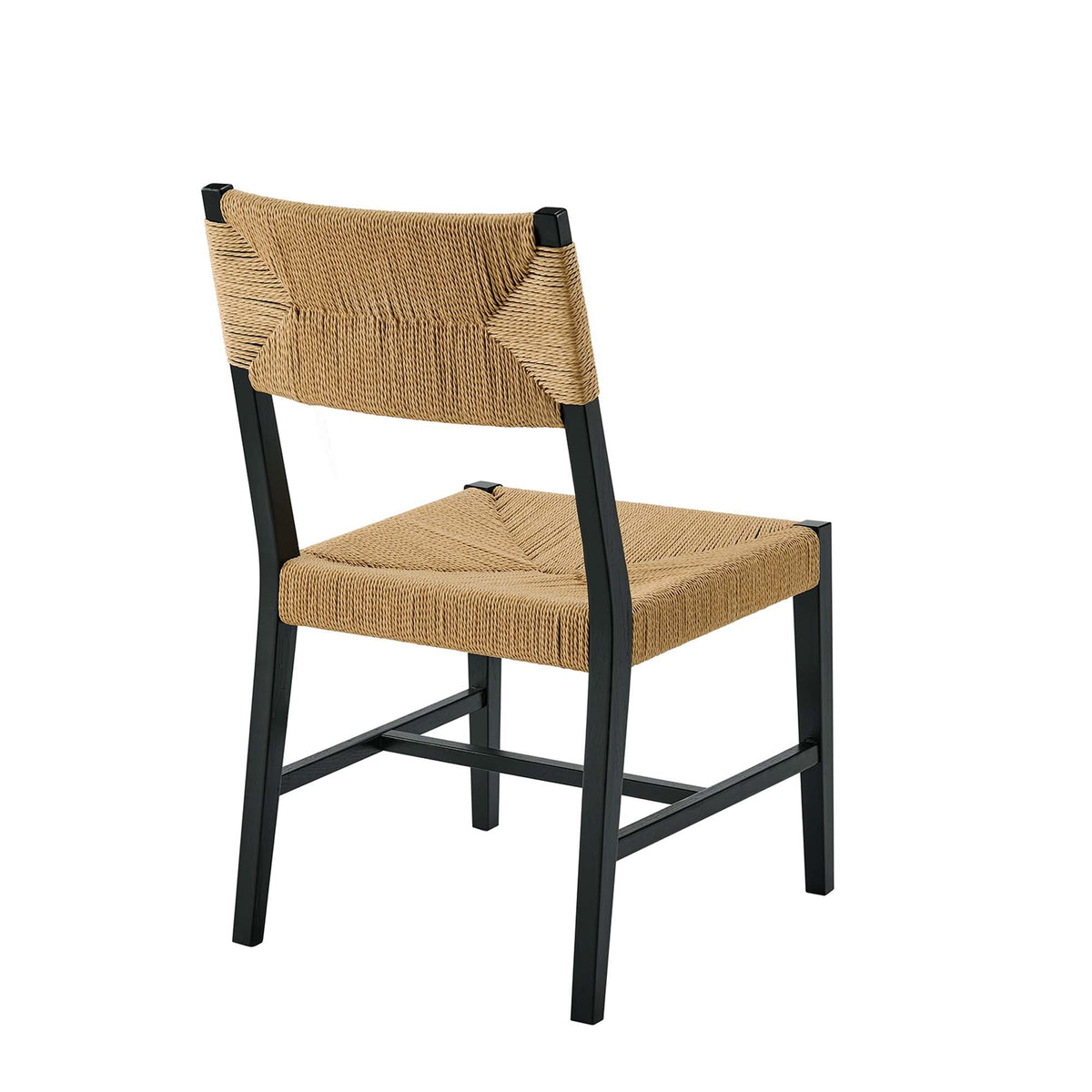 Bodie Wood Dining Chair by Modway with natural woven rope seat/back and black wood frame on Tampa Home & Garden Store