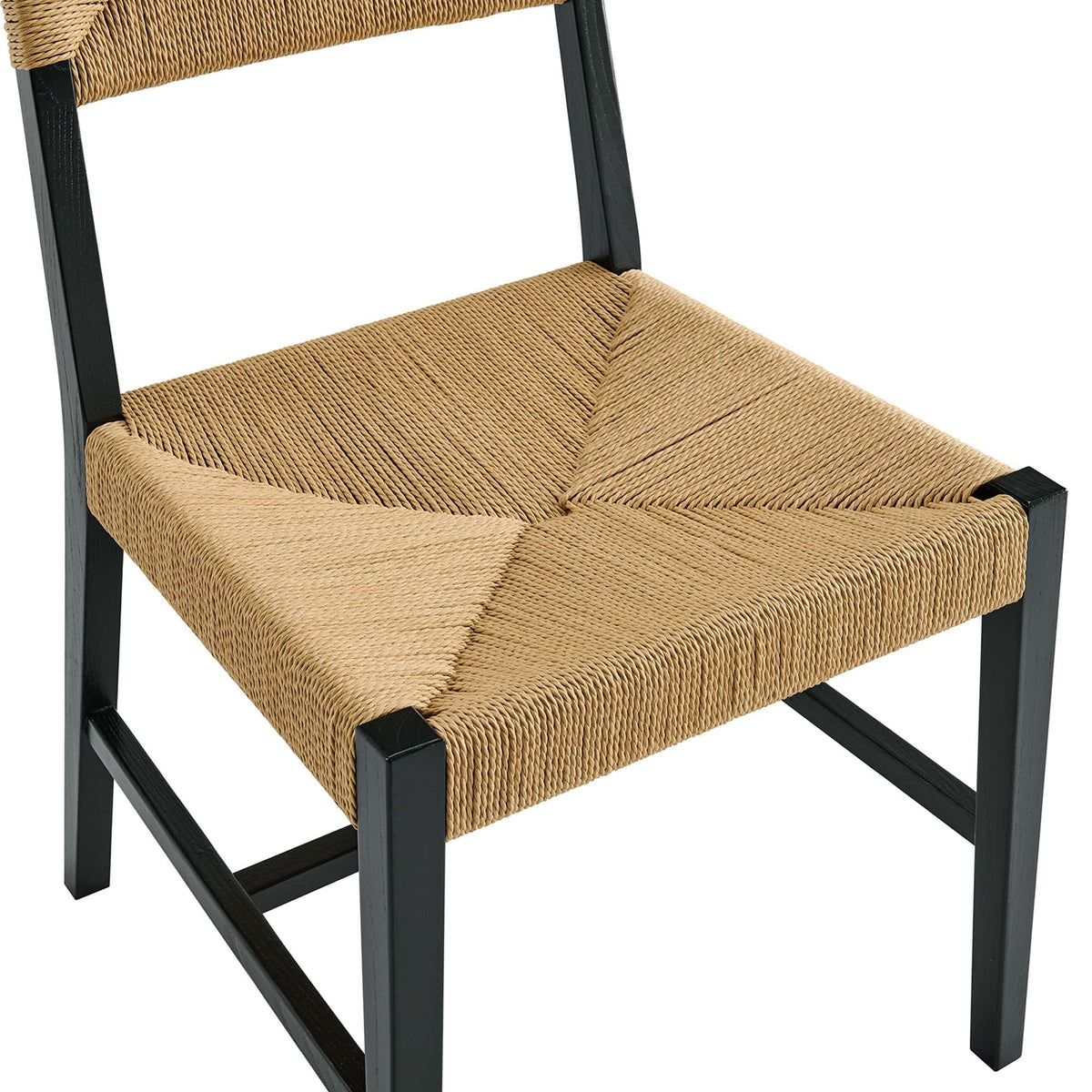 Bodie Wood Dining Chair by Modway with woven natural rattan seat on Tampa Home & Garden Store