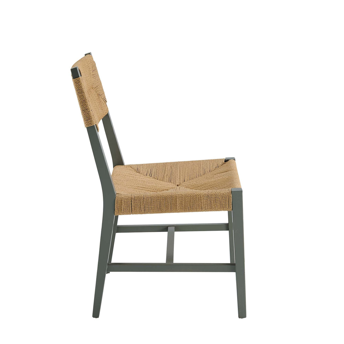Bodie Wood Dining Chair by Modway with natural woven rattan seat and dark gray frame on Tampa Home & Garden Store
