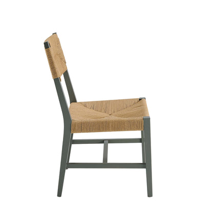 Bodie Wood Dining Chair by Modway with natural woven rattan seat and dark gray frame on Tampa Home & Garden Store