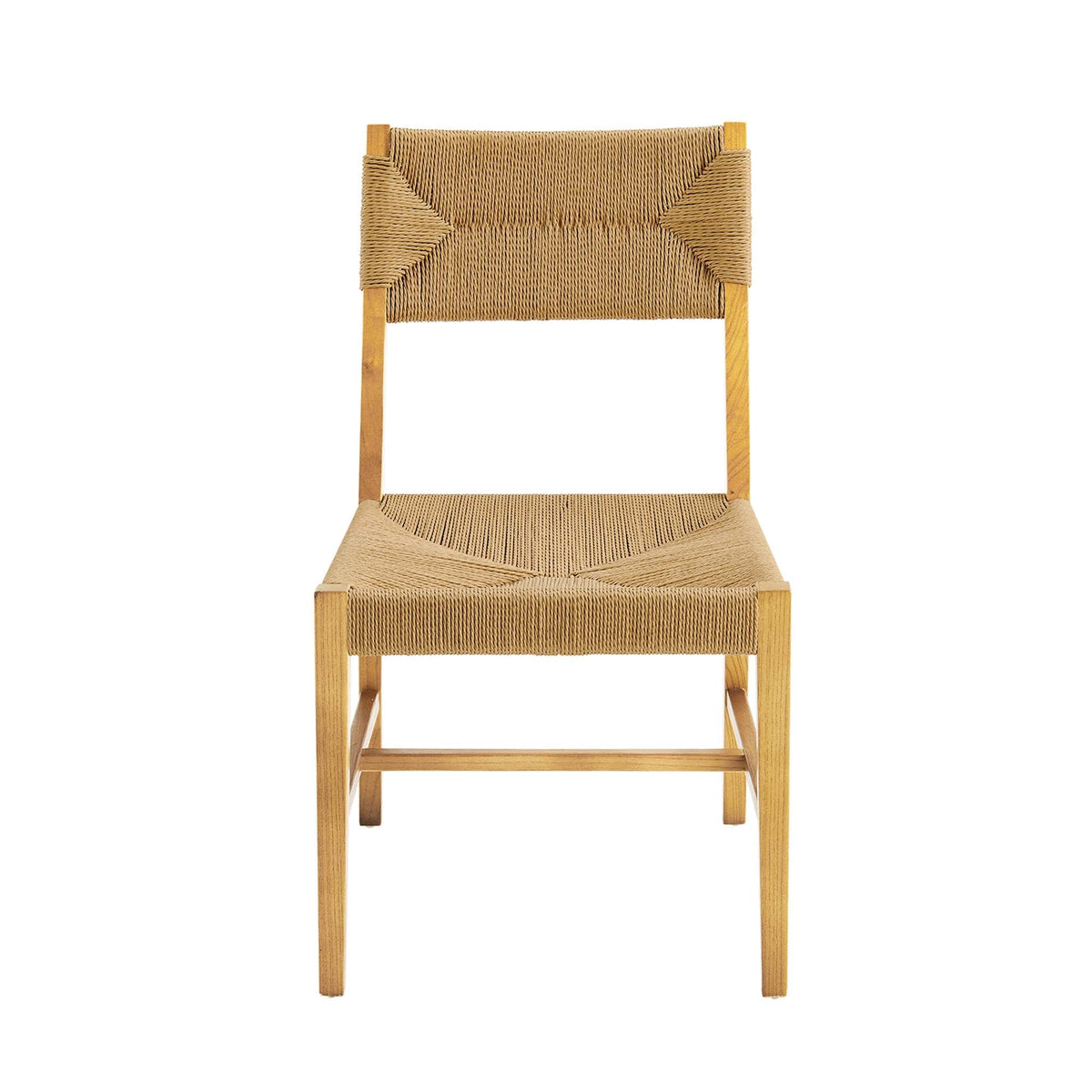 Bodie Wood Dining Chair, woven rope back and seat on natural wood frame by HouseOfZazla on Tampa Home & Garden Store