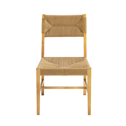 Bodie Wood Dining Chair, woven rope back and seat on natural wood frame by HouseOfZazla on Tampa Home & Garden Store