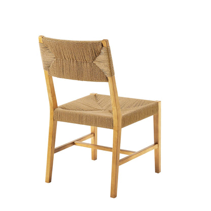 Bodie Wood Dining Chair Modway, natural wood frame with woven rope back and seat, set of 2 on Tampa Home & Garden Store