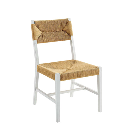 Bodie Wood Dining Chair by Modway with natural rope weave and white wood frame on Tampa Home & Garden Store