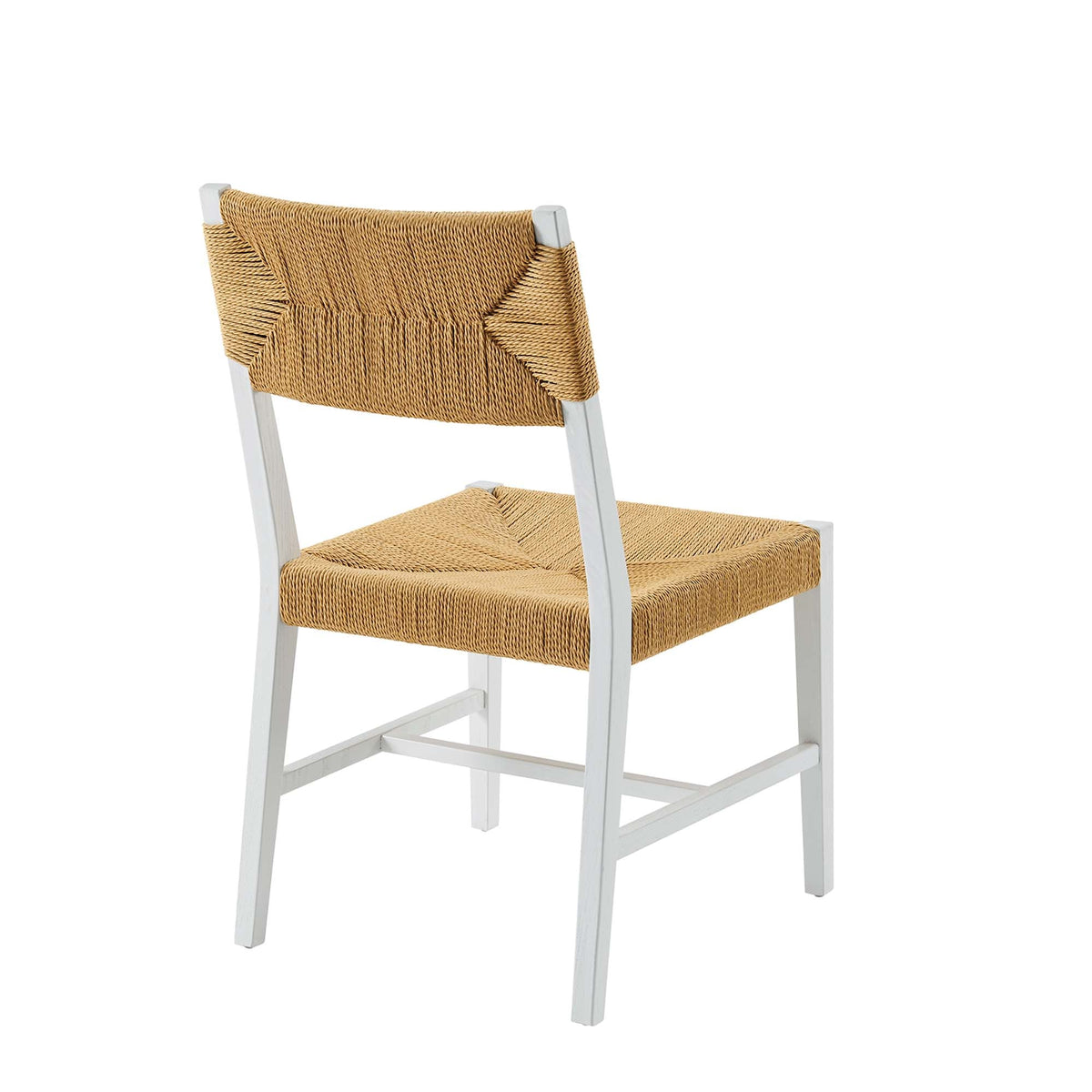Bodie Wood Dining Chairs by Modway, pair of woven rope seats with white frames on Tampa Home & Garden Store