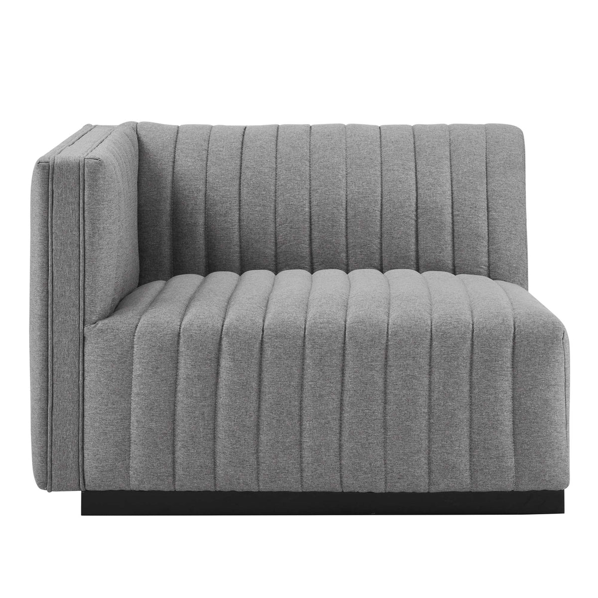 Conjure Channel Tufted Upholstered Fabric Left-Arm Chair by Modway in gray fabric on Tampa Home & Garden Store