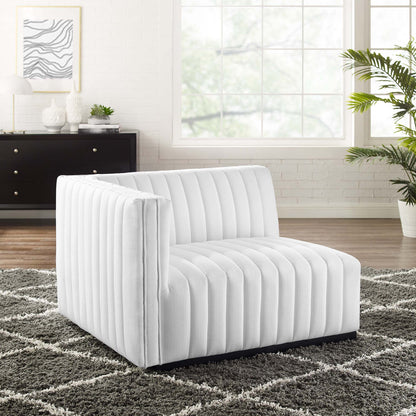 Conjure Channel Tufted Left-Arm Chair by Modway in white fabric, pair of tufted chairs on Tampa Home & Garden Store