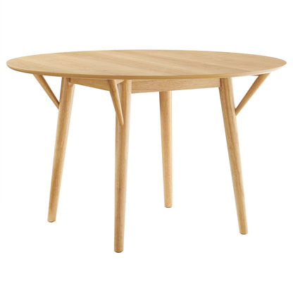Gallant 47in Round Dining Table by Modway, natural oak round tabletop with tapered legs on Tampa Home & Garden Store