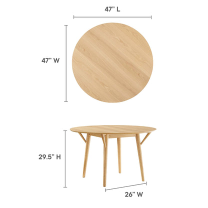 Gallant 47in round dining table natural oak wood finish by HouseOfZazla on Tampa Home & Garden Store