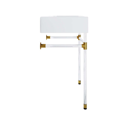 Redeem 24in acrylic wall-mount bathroom vanity with white cabinet and supports by Modway on Tampa Home & Garden Store