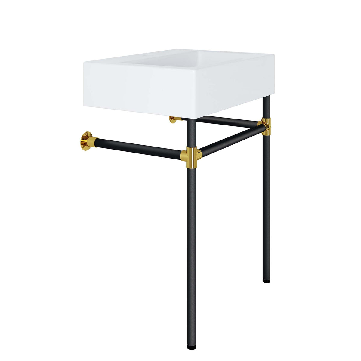 Bathroom vanity Redeem 24in wall-mount sink on black stainless frame with gold hardware on Tampa Home & Garden Store