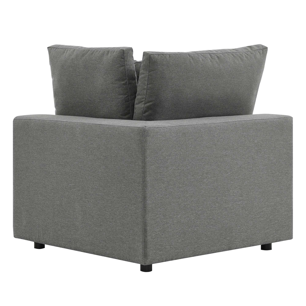 Commix Overstuffed Outdoor Patio Loveseat by Modway in gray fabric with plush cushions on Tampa Home & Garden Store