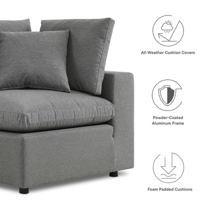 Commix Overstuffed Outdoor Loveseat by Modway, gray foam cushions, powder-coated aluminum frame on Tampa Home & Garden Store