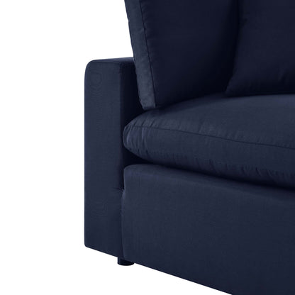 Commix Overstuffed Outdoor Patio Loveseat navy upholstery close-up of armrest by Modway on Tampa Home & Garden Store