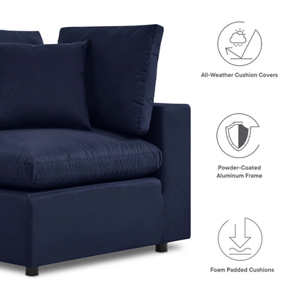 Commix Overstuffed Outdoor Patio Loveseat Modway navy blue with foam-padded cushions and frame on Tampa Home & Garden Store