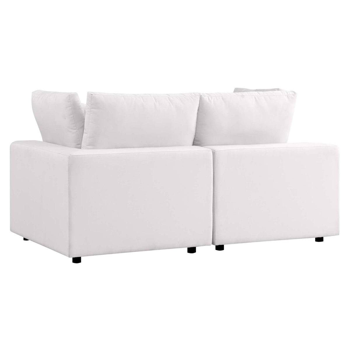 Commix Overstuffed Outdoor Patio Loveseat white fabric two-seat modular sofa by Modway on Tampa Home & Garden Store