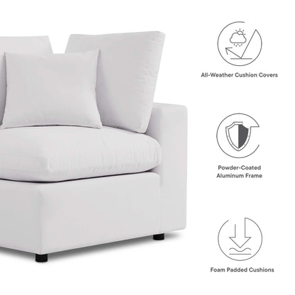 Commix Overstuffed Outdoor Patio Loveseat by Modway with white cushions on Tampa Home & Garden Store
