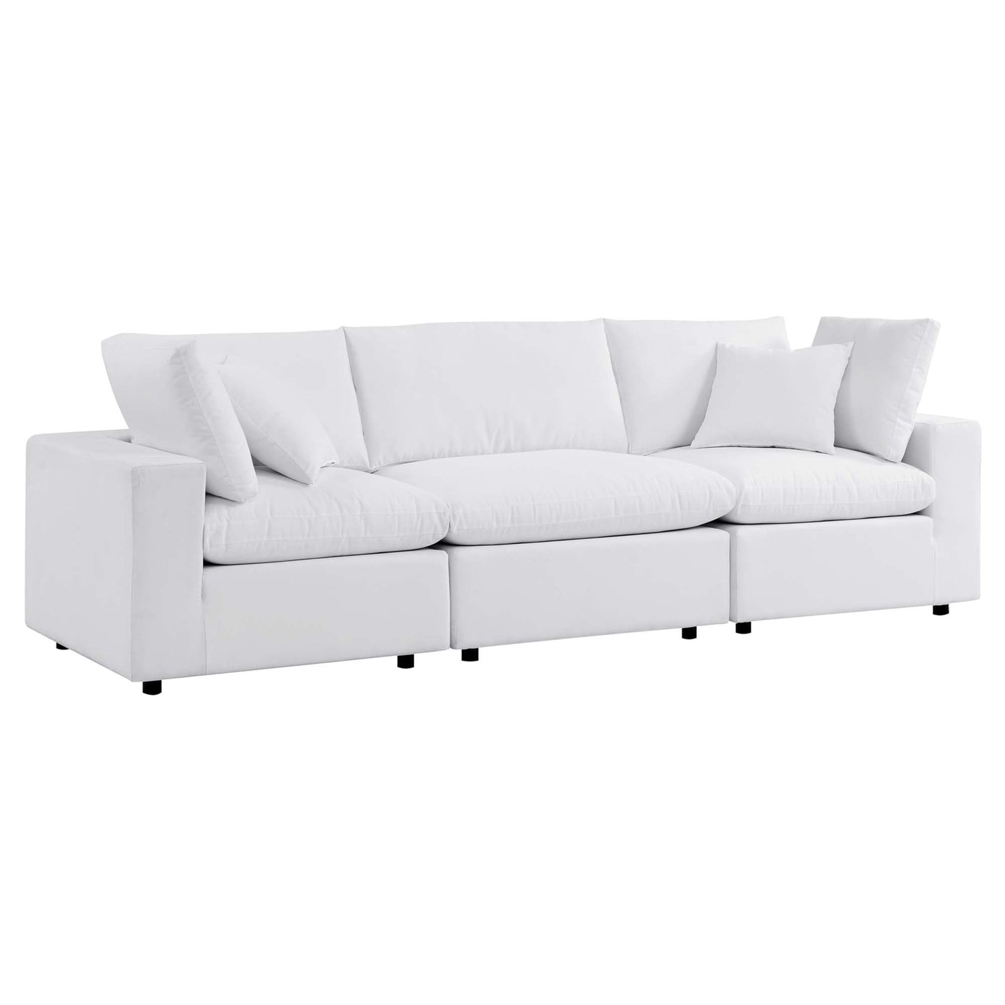 Commix Sunbrella outdoor patio sofa by Modway, white cushions on Tampa Home & Garden Store