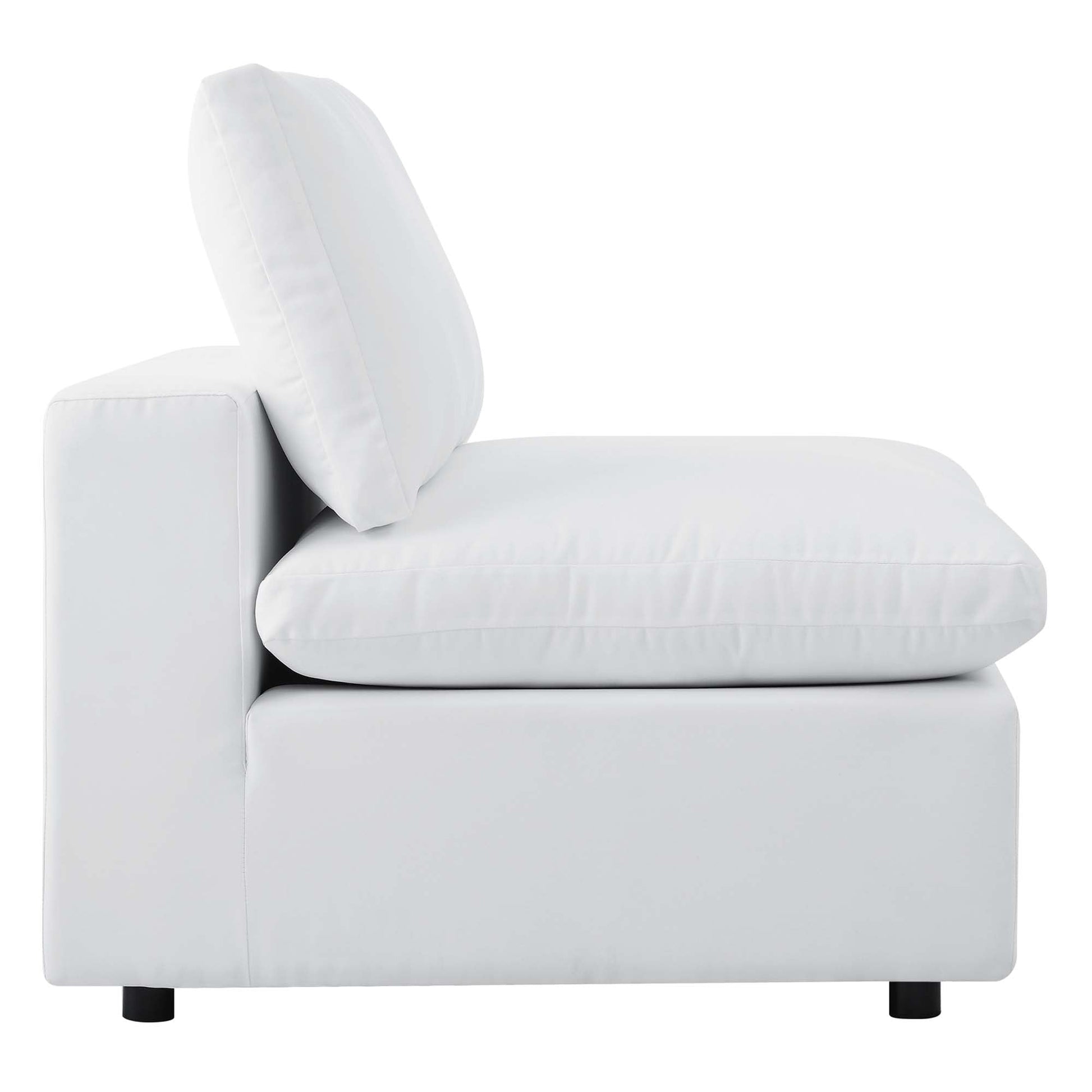 Commix Sunbrella sofa by Modway with white cushions and black legs on Tampa Home & Garden Store
