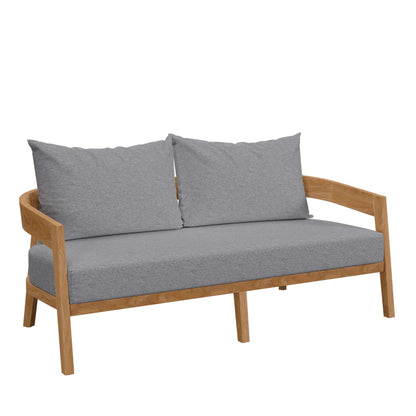 Modway Brisbane Teak And Outdoor Loveseat