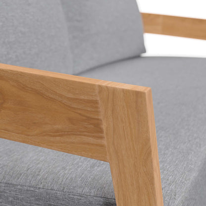 Modway Brisbane Teak And Outdoor Loveseat