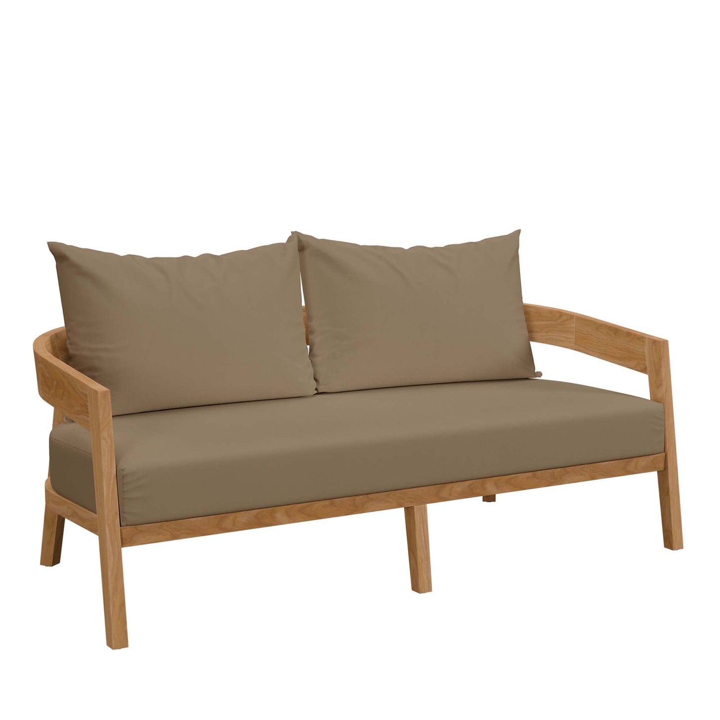 Modway Brisbane Teak And Outdoor Loveseat