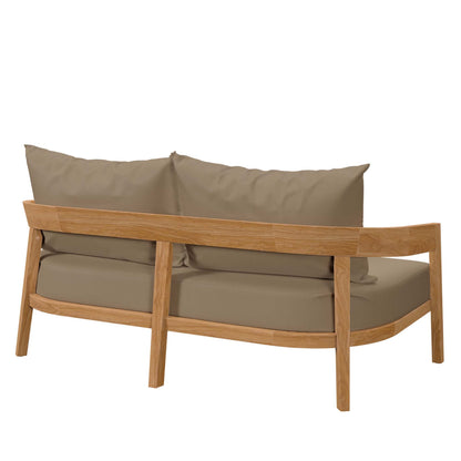 Modway Brisbane Teak And Outdoor Loveseat