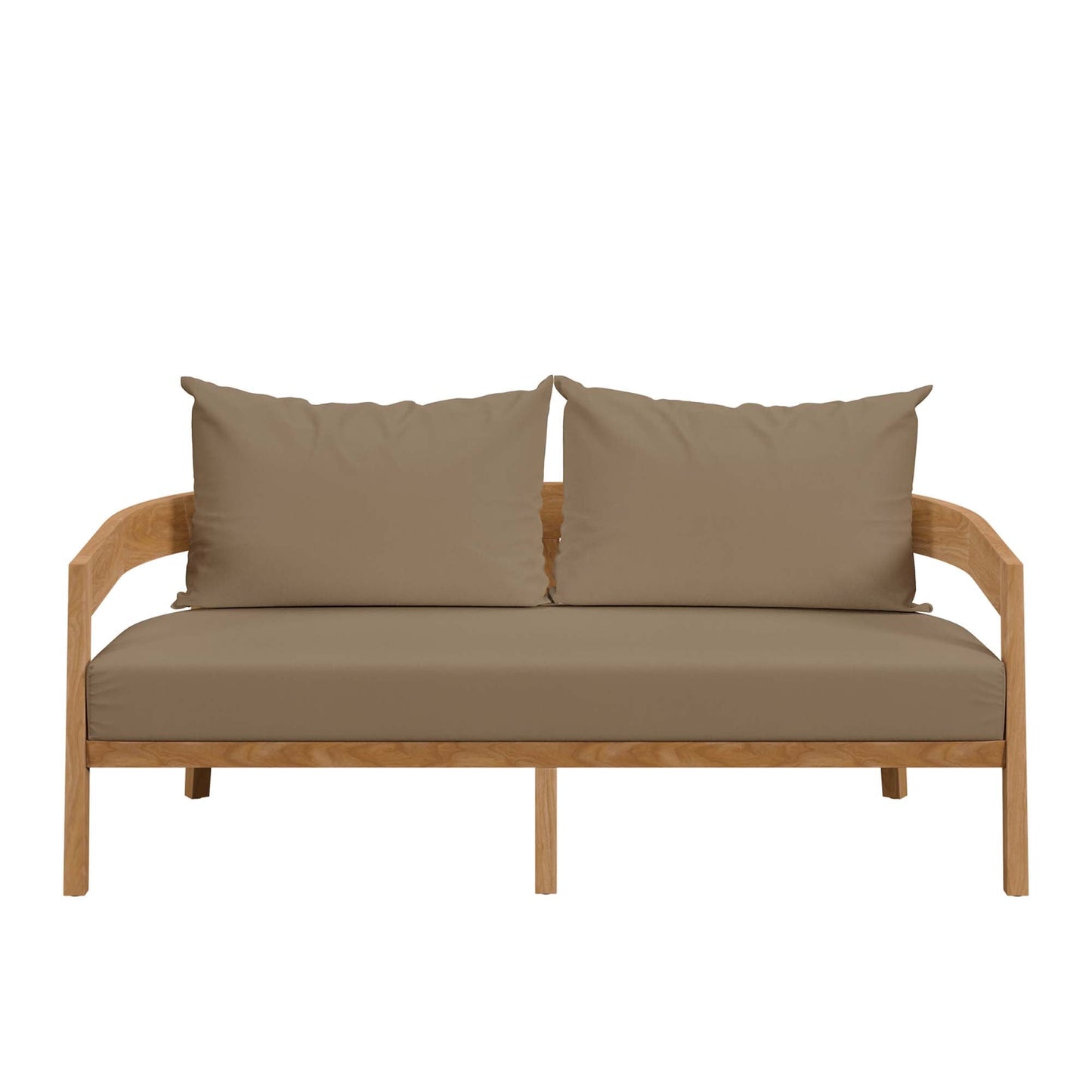 Modway Brisbane Teak And Outdoor Loveseat