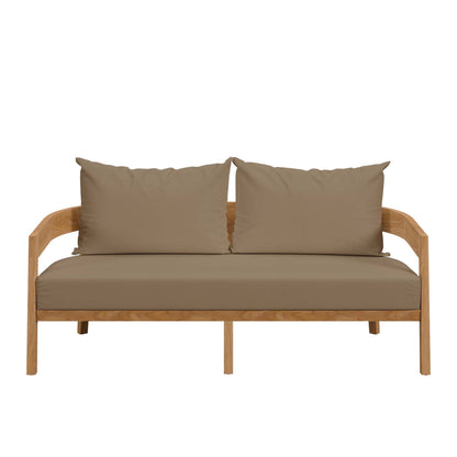 Modway Brisbane Teak And Outdoor Loveseat