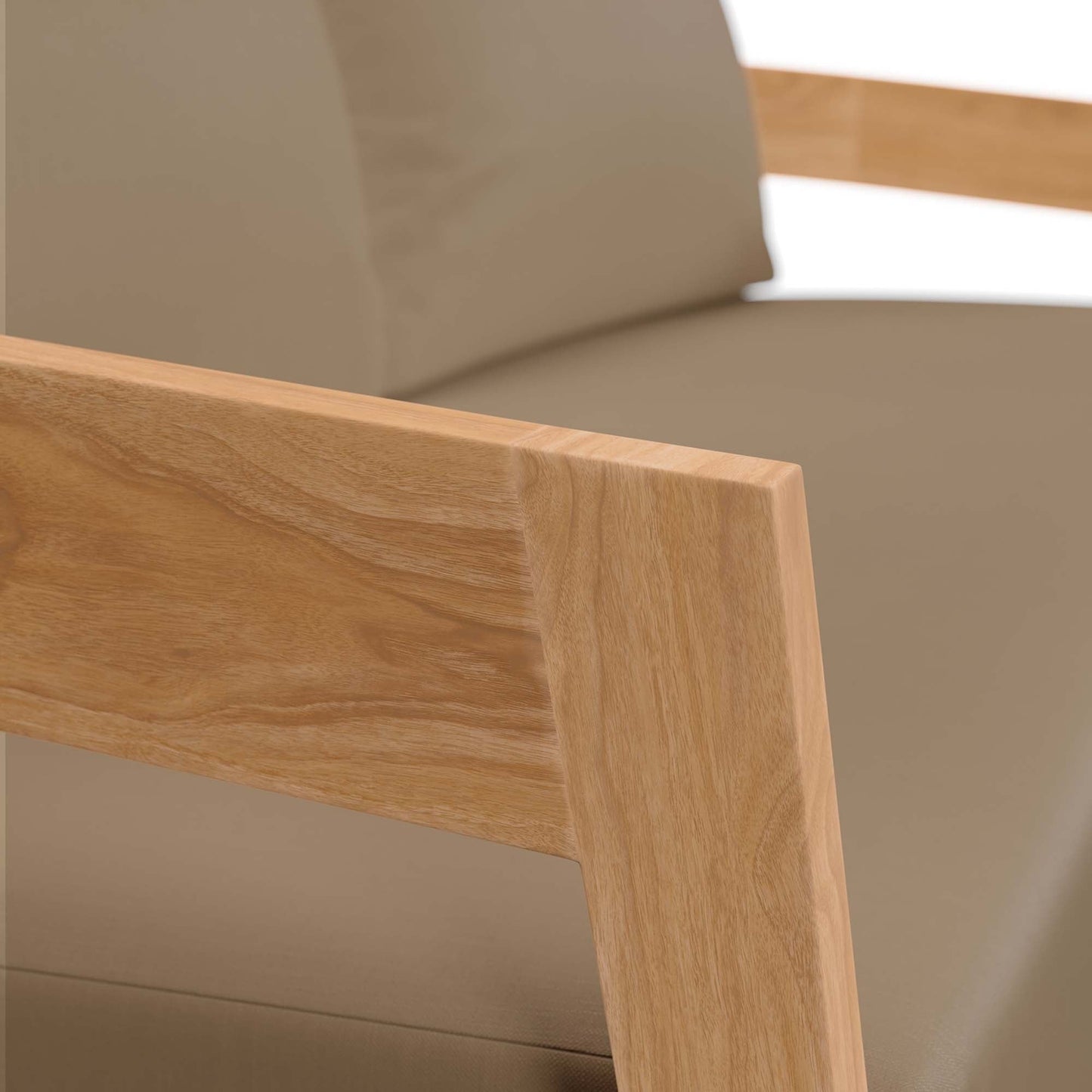 Modway Brisbane Teak And Outdoor Loveseat