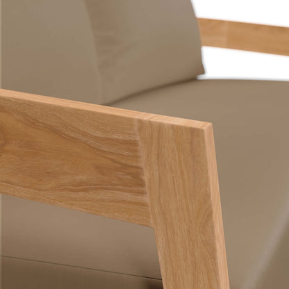 Modway Brisbane Teak And Outdoor Loveseat