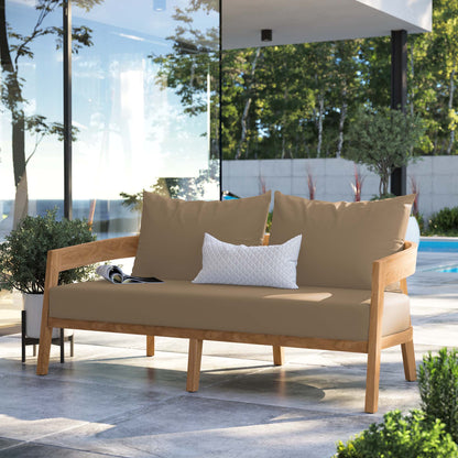 Modway Brisbane Teak And Outdoor Loveseat