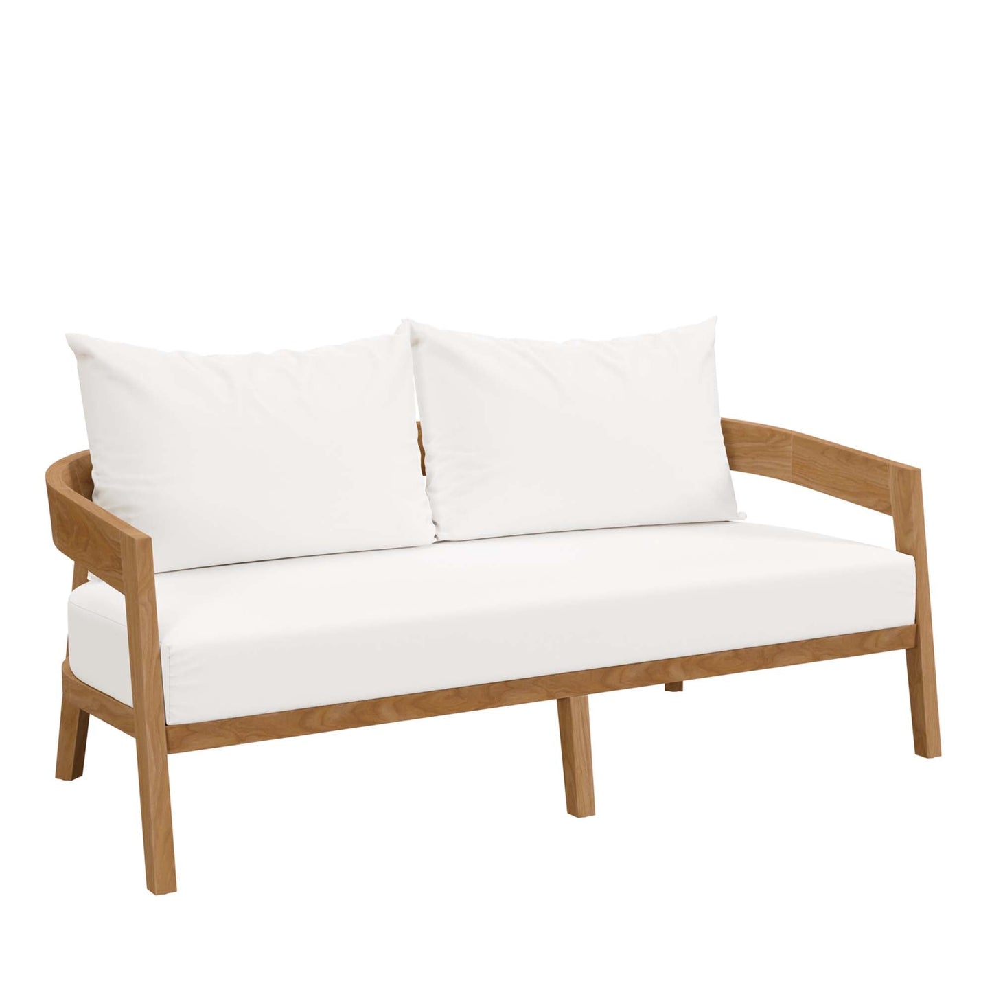 Modway Brisbane Teak And Outdoor Loveseat