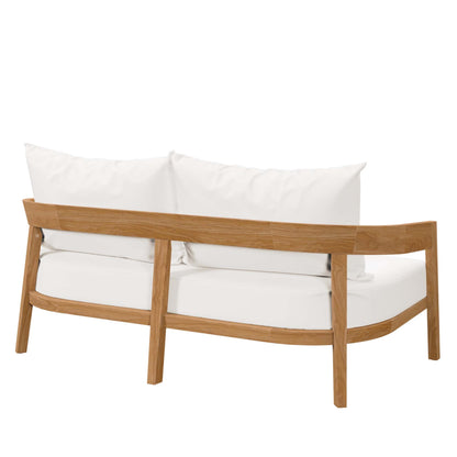 Modway Brisbane Teak And Outdoor Loveseat