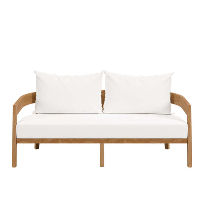 Modway Brisbane Teak And Outdoor Loveseat