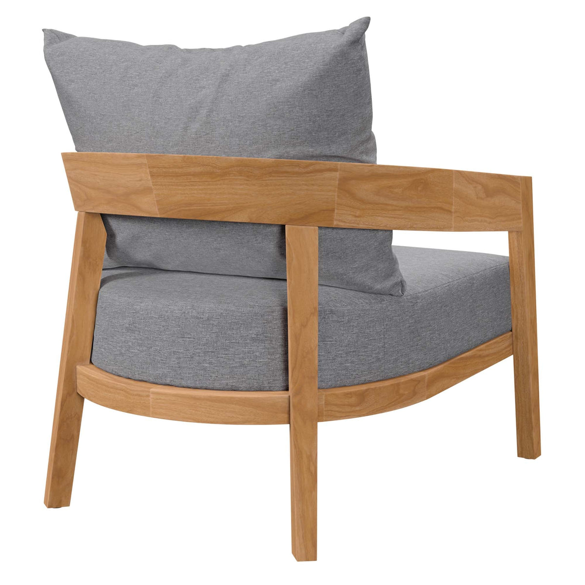Brisbane teak wood outdoor patio armchair with gray cushion by Modway on Tampa Home & Garden Store