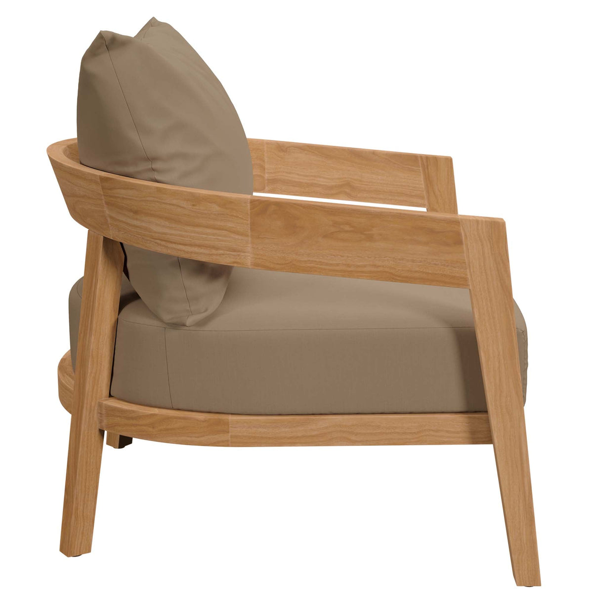 Brisbane Teak Wood Outdoor Patio Armchair with beige cushion by Modway on Tampa Home & Garden Store