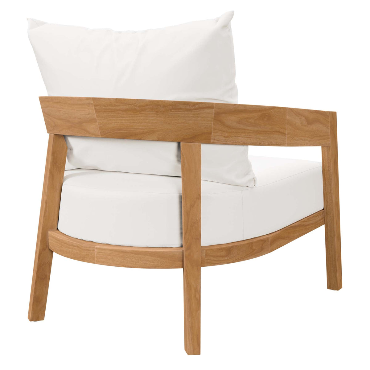 Brisbane teak wood outdoor patio armchair with white cushion by Modway on Tampa Home & Garden Store