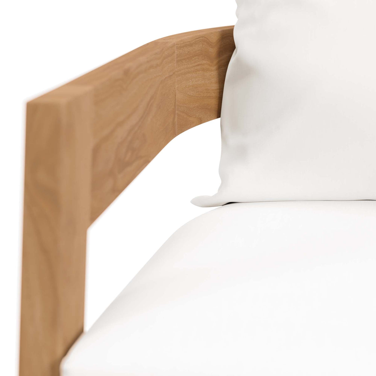 Brisbane Teak Wood Outdoor Patio Armchair by Modway with white cushion on Tampa Home & Garden Store