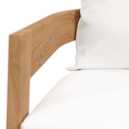 Brisbane Teak Wood Outdoor Patio Armchair by Modway with white cushion on Tampa Home & Garden Store