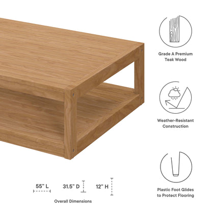 Modway Carlsbad Teak Outdoor Coffee Table